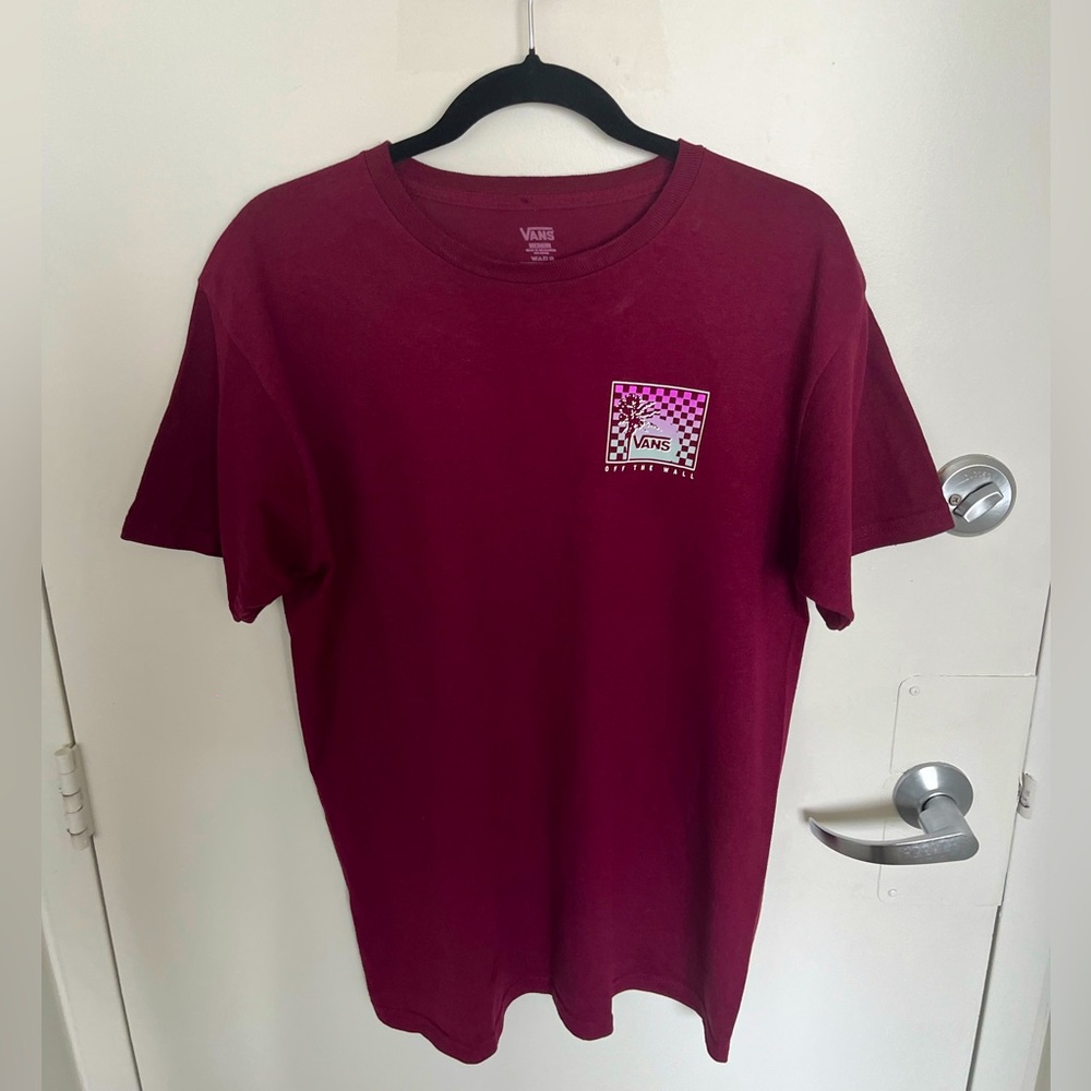men’s vans shirt burgundy